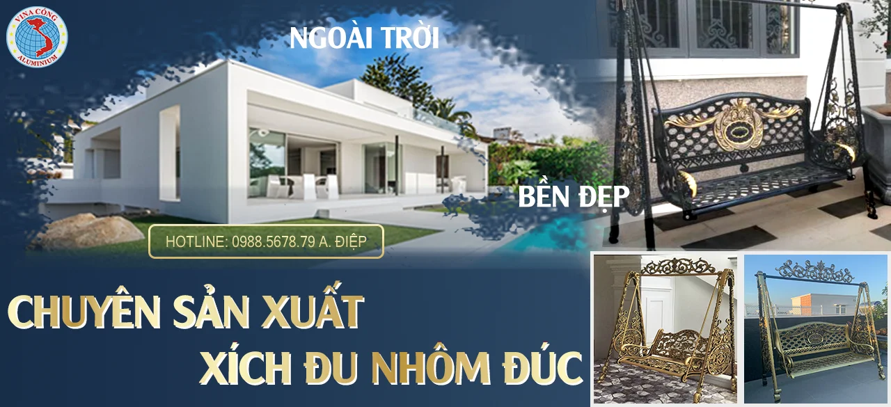 xích đu ngoài trời nhôm đúc