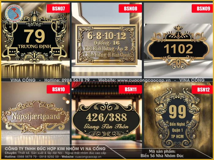 Biển số nhà nhôm đúc giá rẻ – Giải pháp bền đẹp cho mọi công trình