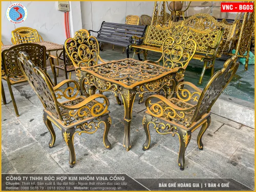 BÀN GHẾ HOÀNG GIA | 1 BÀN 4 GHẾ | VNC - BG03